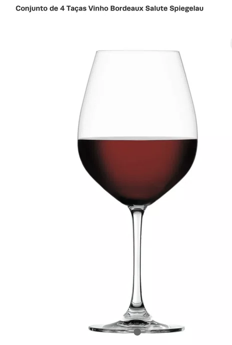 Tacas Salute Cristal Vinho Bordeaux 4 Pecas