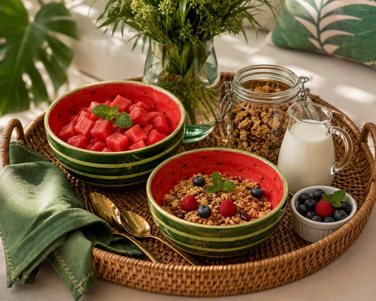 Tigela Grande Frutas Melancia - Scalla