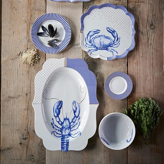 Travessa 24 Quadrada Crab Branco - Royal Yerseke - Pip Studio