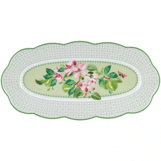 Travessa Oblonga Horticool Green 30cm 29.7x14.7x2cm - Tea Deligth