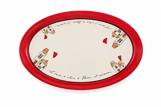 Travessa Oval 36 X 27 com Vermelho Le Casette - Egan