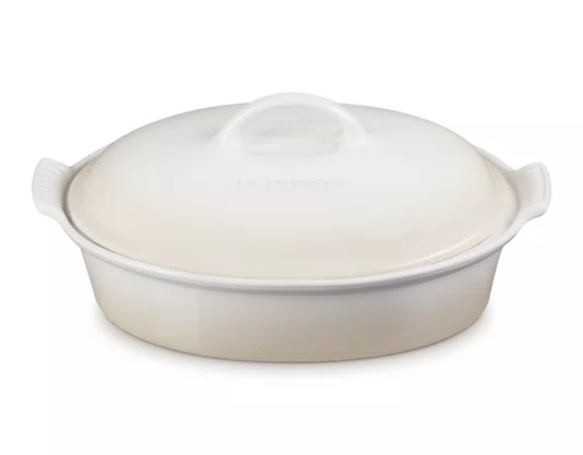 Travessa Oval com Tampa 36cm Heritage Meringue - Le Creuset