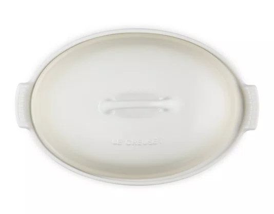 Travessa Oval com Tampa 36cm Heritage Meringue - Le Creuset