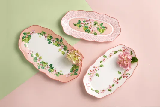 Travessa Oval Horticool Pink 31cm - Tea Delight