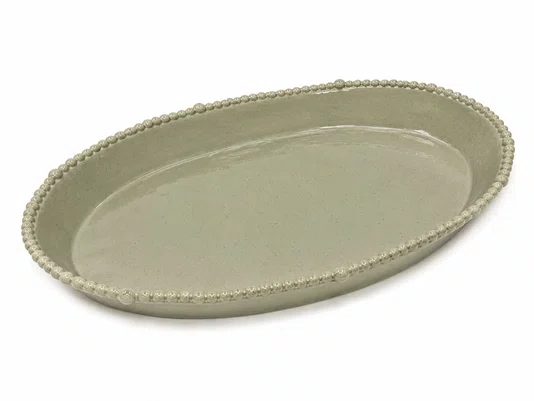 Travessa Oval Melamina com Borda Relevo Fendi 51cm - In casa