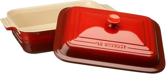 Travessa Retangular 32cm com Tampa Vermelho Cerise - Le Creuset