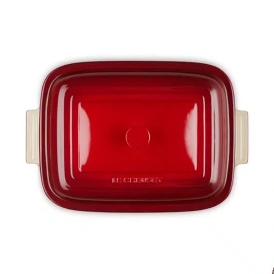 Travessa Retangular 32cm com Tampa Vermelho Cerise - Le Creuset