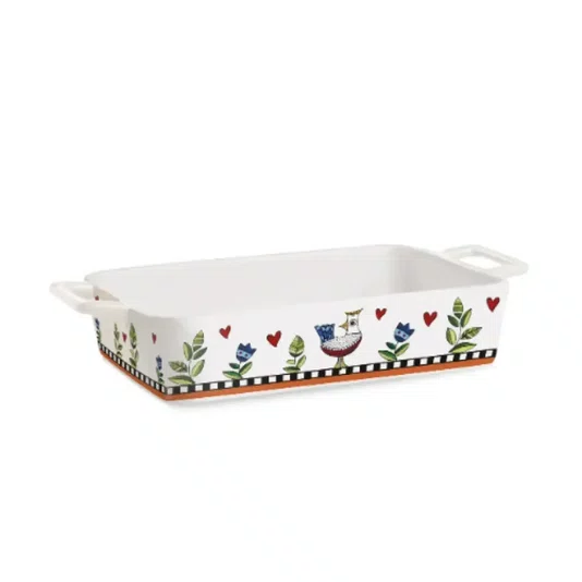 Travessa Retangular 35x19cm Laranja Cocorico - Egan