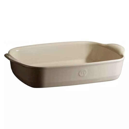 Travessa retangular com tampa 36x23cm cor Areia - Emile Henry