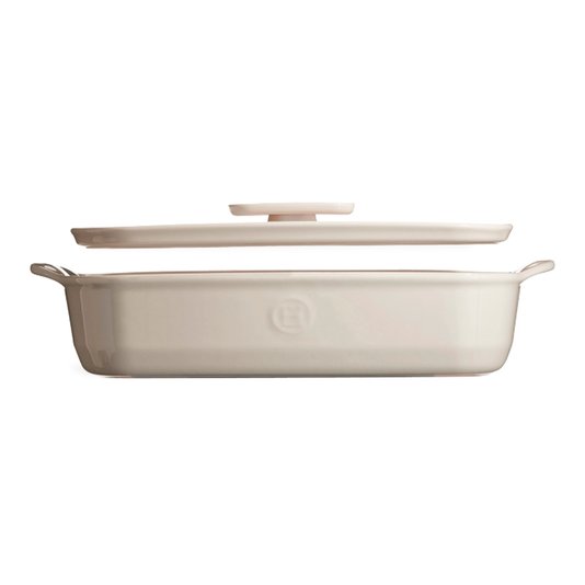 Travessa retangular com tampa 36x23cm cor Areia - Emile Henry