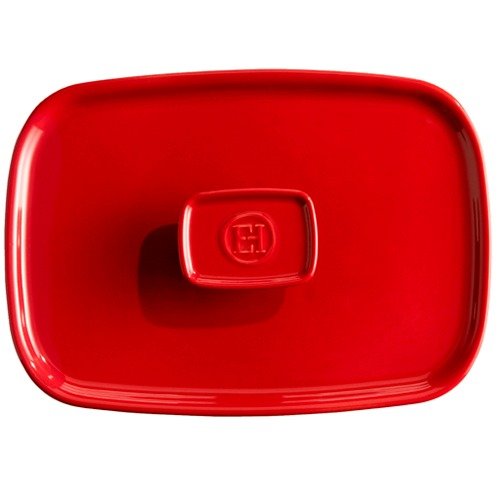 Travessa Retangular com Tampa Vermelho 29x19cm - Emile Henry