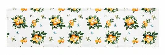 Trilho de Mesa em Tecido Estampado com Toque de Llinho Positano - Mameg
