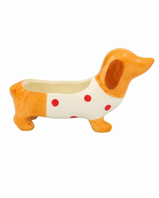 Petisqueira Ceramica Dog Salsicha 20,5 X 6,5 X 12,6 Cm - Tuut