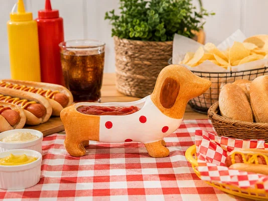 Petisqueira Ceramica Dog Salsicha 20,5 X 6,5 X 12,6 Cm - Tuut