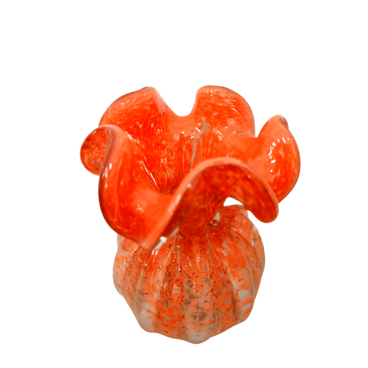 Vaso Murano Coral com Dourado 17cm