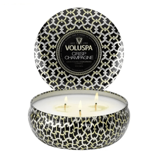 Vela Lata 3 Pavios 60h Crisp Champagne Voluspa
