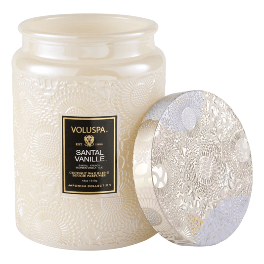 Vela Pote Vidro G 100h Relevo Santal Vanille - Voluspa