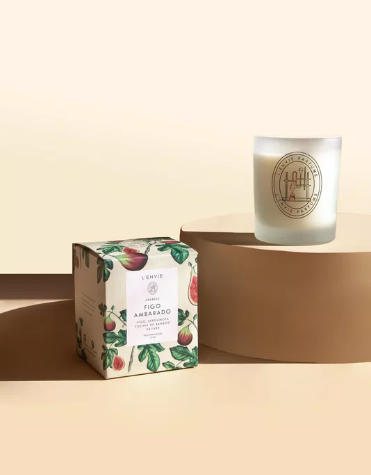 Vela Perfumada Figo Ambarado 210g - Lenvie
