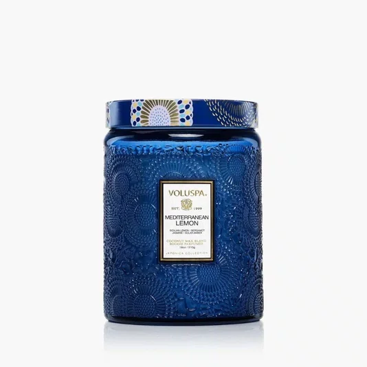 Vela Pote de Vidro G Relevo Mediterranean Lemon - Voluspa