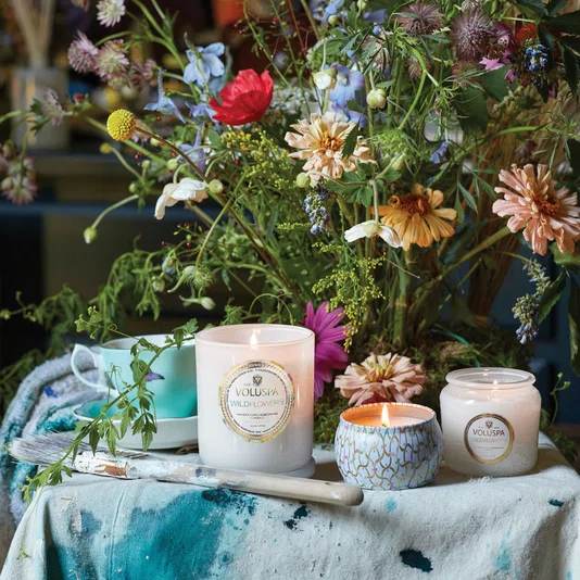 Vela Pote Vidro +35h Wildflowers - Voluspa