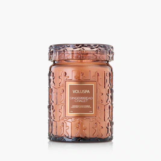 Vela Pote Vidro G 100h Tampa Vidro Gingerbread Chalet - Voluspa