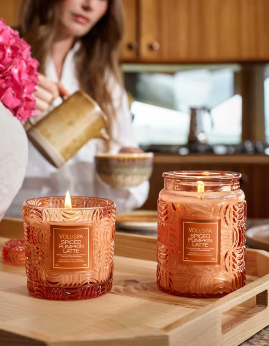 Vela Pote Vidro G 100h Tampa Vidro Spiced Pumpkin Latte- Voluspa