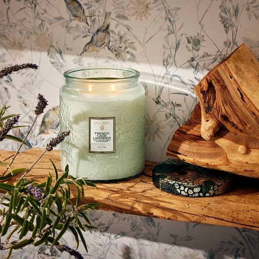 Vela Pote Vidro Luxe 140h French Cade Lavender - Voluspa