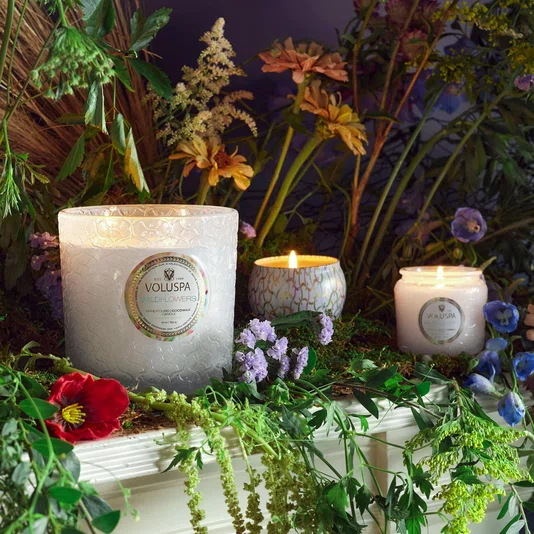 Vela Pote Vidro Luxe +80h Wildflowers - Voluspa