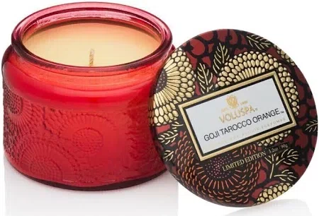 Vela Pote Vidro P 25h Relevo Goji Tarocco Orange Voluspa