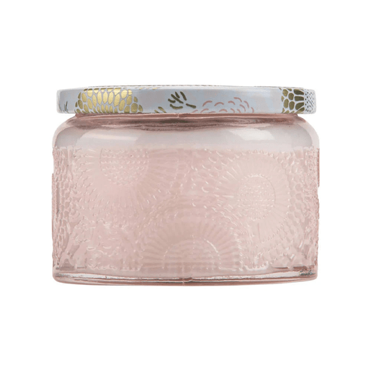 Vela Pote Vidro P 25h Relevo Panjore Lychee - Voluspa