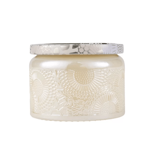 Vela Pote Vidro P 25h Relevo Santal Vanille Voluspa
