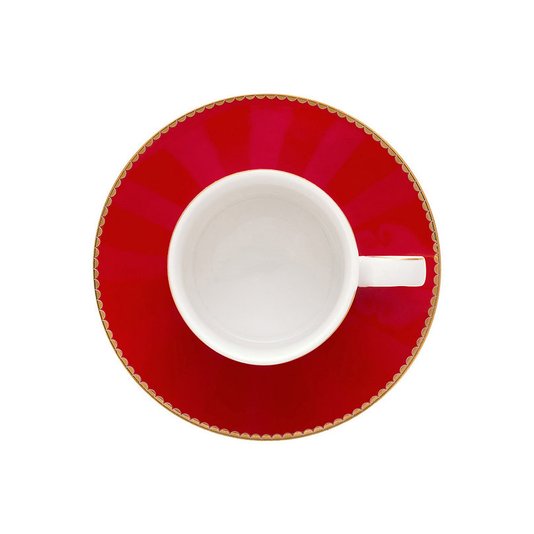 Xícara de Cafezinho Stripes Vermelho-rosa - Love Birds - Pip Studio
