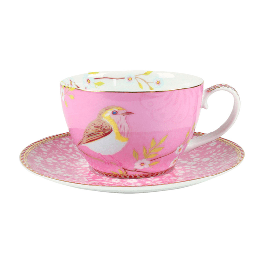 Xícara de Chá Early Bird Rosa Floral Un