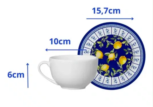 Xícara de Chá Limone 6 Unidades - Alleanza