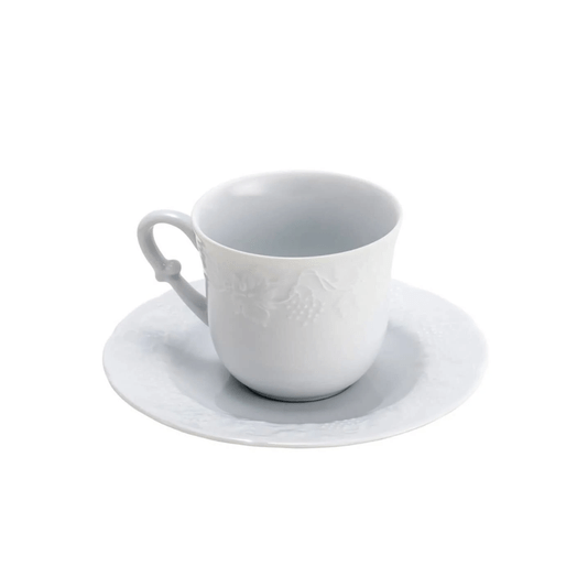 Xícaras de Chá 06 peças de Porcelana Limoges com Pires Vendange 200ml - Wolff