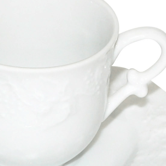 Xícaras de Chá 06 peças de Porcelana Limoges com Pires Vendange 200ml - Wolff