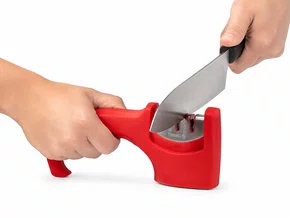 Afiador de Faca Triplo Vermelho 20.5cm- Mundial