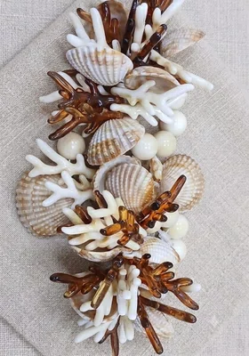 Anel Argola Guardanapo Coral Bege Ambar - 02 unidades