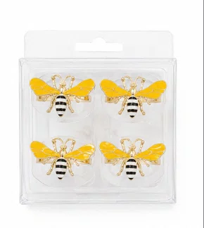 Anel Argola Guardanapo Honey Bee Abelha - 04 unidades