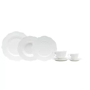 Aparelho de Jantar 42pçs Porcelana Maldivas Branco - Wolff