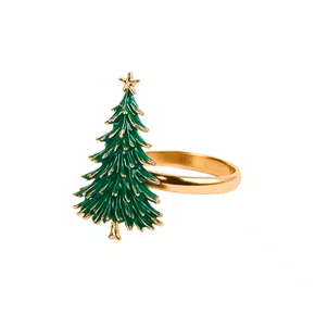 Argola de Guardanapo Árvore de Natal 4 peças - Cromus