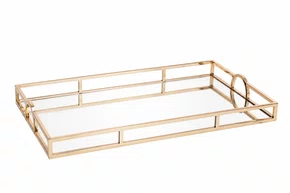 Bandeja Aço Inox Espelhada/dourado 56x35x5cm - Wolff