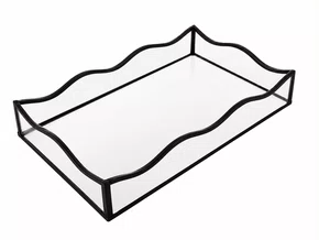 Bandeja com Espelho 15x25x4cm Preta