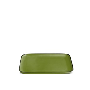 Bandeja Porcelana 21x13cm Verde Cocorico - Egan Italy
