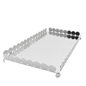 Bandeja Retangular Nanna Aço Inox 32 X 18 X 3.5 Cm - Riva