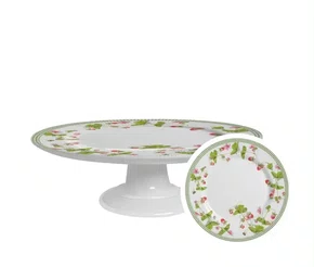 Boleira Média com Pé Picnic Morango 29cm - Alleanza