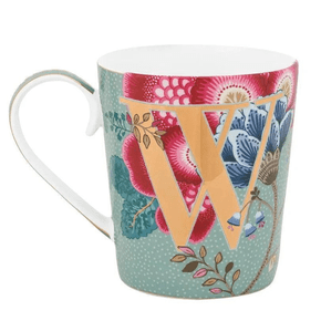 Caneca Azul "W" - Alphabet Mugs 350ml - Pip Studio