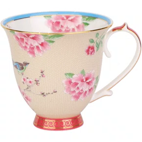 Caneca Beige Peony 360ml - Tea Delight