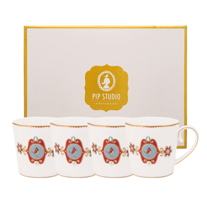 Set/4 Caneca Grande 250ml Branco - Love Birds - Pip Studio