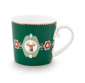 Caneca Pequena Medallion Deer Verde Escuro Love Birds - Pip Studio